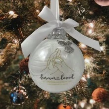 Feather Decorated Memorial Ball With Love In Memory Of A Great Dog And A Friend Of Pets Holiday Decoration Hanging Pendant - Decorative Balls - View 3