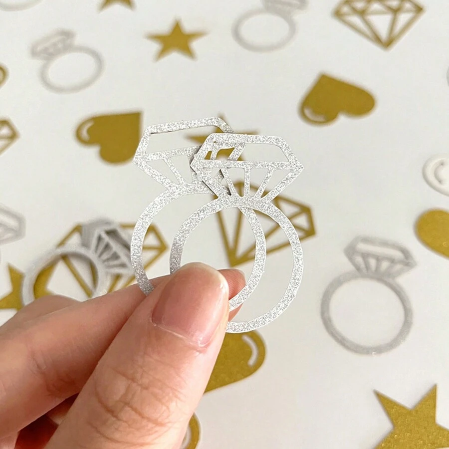 7g/Pack Valentine'S Day Diamond Heart Shaped Wedding Proposal Themed Confetti Sprinkles - Diamond Ring Love Throwing Confetti - View 1
