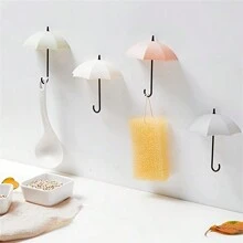 3 móc treo tường hình ô dùng để cất đồ sau cửa, móc chìa khóa, nhà bếp, khăn tắm, đĩa đựng xà phòng, v.v. - trắng + xám + be - Xem 3