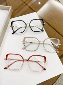 1pc Women's Tr Metal Frame Fashionable Glasses For Daily Wear - Multicolor - View 7