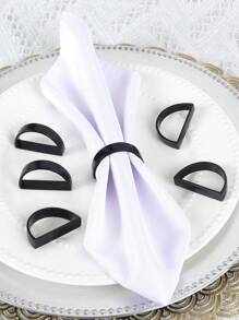 1 Pieza Anillo De Servilleta Clásico Con Forma De 'd' Y Aleación De Zinc Mate Negro Para Decoración De Mesa De Cocina, Comedor, Eventos, Reuniones, Hoteles, Granjas, Festivales, Bodas, Fiestas