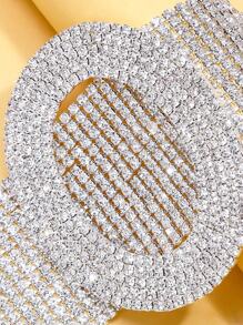 1pc Multi-Layered Silver Tone Fashionable Rhinestone Necklace, Sweet & Cool & Minimal Chain For Collarbone