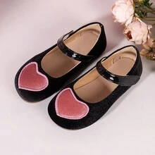 Children's New Spring And Autumn Cute Heart Shaped Princess Soft Sole Shoes, Performance Shoes - Black - View 5