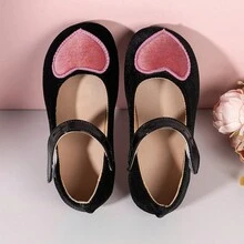Children's New Spring And Autumn Cute Heart Shaped Princess Soft Sole Shoes, Performance Shoes - Black - View 6