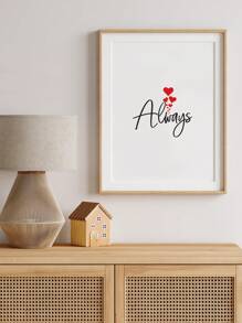 DIY框裝畫30x40cm捲軸畫簡約黑白愛情文字裝飾成人情侶生日藝術禮物，時尚家居牆壁裝飾，無框畫布 - 30x40cm no frame-always - 查看 3