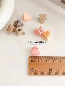 20pcs Solid Color Simple Heart Shaped Children's Hair Clips - Multicolor - View 4