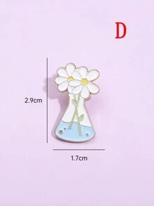 1Pc Plant Lover Lab Enamel Pins Custom Flask Test Tube Brooch Lapel Badge Bag Cartoon Scientist Jewelry Gift For Kids Friends - Multicolor - View 9