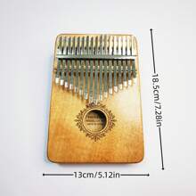 1pc Professional 17-Key Wooden Kalimba Thumb Piano Instrument, Already Tuned With Standard Pitch, Perfect Musical Gift For Family And Children - log color - View 2