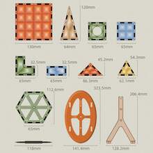 4d鑽石表面與彩色視窗磁性積木,早期教育的智力益智玩具,適合男孩和女孩。多種形狀,無盡的樂趣！ - 彩色 - 查看 3