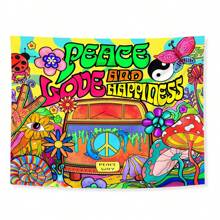 1pc Fantasy Cartoon Tapestry With Flowers, Butterflies, Mushrooms & Abstract Printed Polyester Fabric Banner For Home Bedroom Decoration (Clip Not Included) - Multicolor - View 8