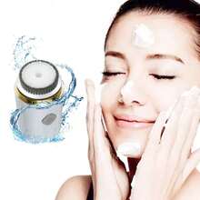 1入便攜式面部刷,帶有2個旋轉刷頭,深層毛孔清潔刷,迷你旅行尺寸,usb可充電 - 白色 - 查看 1