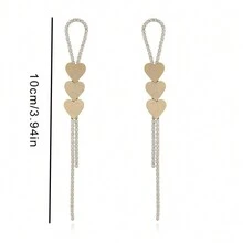 時尚的心形紋理鋯石耳環,適合女性日常佩戴。 - 彩色 - 查看 3