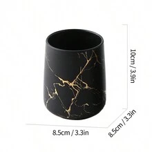 三口之家牙杯連牙刷杯和收納架,四杯豪華情侶牙刷杯 - 黑與白 - 查看 7