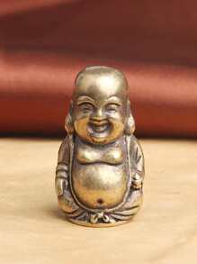 1 件/2 件纯铜古董桌面装饰小雕像微型微笑大肚佛像装饰收藏古董铜器，家居幸运房间景观，桌面装饰幸运小雕像用于房间装饰，家居装饰，办公桌装饰，铜饰品，铜装饰，铜雕像，铜雕像