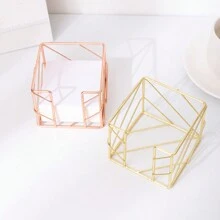 1個空心金屬方形桌面收納盒，配有舒適手柄，可創建家居辦公室抽屜、桌面分隔劃分，可放筆、回形針、便條紙、筆記本和其他辦公用品-金色筆記盒 - 金色 - 查看 8