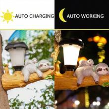 Outdoor Led Solar Light Hanging Sloth Shaped Cartoon Animal Garden Decor Lamp - Brown - View 7