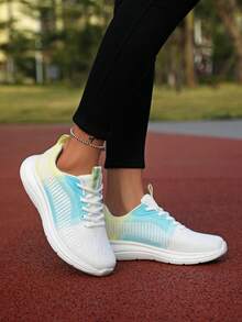 女款透氣運動鞋網面休閒跑步鞋軟底舒適時尚出行 - 彩色 - 查看 2