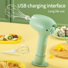 電動手動攪拌器與打蛋器,手持傳統攪拌器,簡易打發功能,適用於攪拌曲奇、布朗尼、蛋糕和麵糰等,烘焙工具,家庭廚房用品,廚房小工具,廚房用品,廚房配件 - 白色 - 查看 7