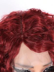 13*4*1 Lace Front Wigs  12 Inch Short Red Kinky Curly Wigs With Bangs For Synthetic Fiber Soft Hair For Chinese New Year Or Daily Use - Red - View 7