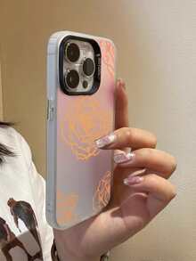 XAF 1入組極簡線條花紋雷射漸變PC+矽膠手機殼，適用於iPhone 15/ 15 Plus/ 15 Pro Max - 彩色 - 查看 2