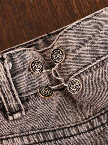 襯衫領子隱藏式扣釦套 & 胸針 & 別針 & 飾品 & 女性服裝固定裝置 - 黑色山茶花 - 查看 1