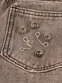 襯衫領子隱藏式扣釦套 & 胸針 & 別針 & 飾品 & 女性服裝固定裝置 - 黑色山茶花 - 查看 5