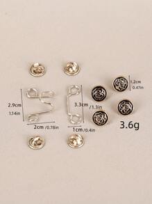 襯衫領子隱藏式扣釦套 & 胸針 & 別針 & 飾品 & 女性服裝固定裝置 - 黑色山茶花 - 查看 3