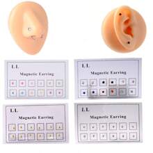 12 Pieces 1 Set Body Jewelry Colorful Round Mini  Magnet Nose Stud For Lady Gift