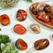 1塊天然瑪瑙石頭,可用於裝飾和按摩。每塊石頭都有獨特的花紋和形狀。隨機選擇發貨 - 彩色 - 查看 6