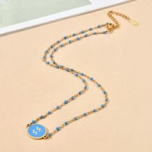 1pc Boho 12 Zodiac Sign Necklaces For Women Fashion Constellations Stainless Steel Pendant Chains Fashion Jewelry Gift - Zodiac Necklace - View 3