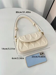 Fashion Women's Shoulder & Crossbody Bag With Flap Cover And Pu Material, New Arrivals, Suitable For Daily Life, Shopping And Valentine's Day Gift - White - View 7