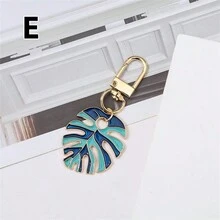 1入組逼真有色樹葉龜殼設計創意鑰匙扣,適用於汽車,袋子等 - 彩色 - 查看 8