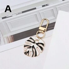 1入組逼真有色樹葉龜殼設計創意鑰匙扣,適用於汽車,袋子等 - 彩色 - 查看 4