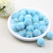 30入組毛絨球掛飾,製作項鍊/衣服/手工藝品裝飾配件 - 淺藍色 - 查看 1