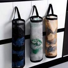 Wall-Mounted Kitchen Storage Basket For Plastic Bags And Garbage Bags, Space Saver And Storage Organizer - Black - View 3