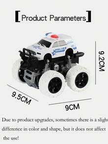 1pc/set Four-wheel Drive Inertial Off-road Police Car Toy For Boys - White - View 9