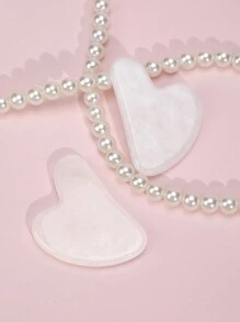 1 件可爱迷你白玉刮痧板天然玉石按摩刮痧板按摩放松工具亚洲美容秘诀面部工具缓解紧张减少浮肿美容护肤工具 - 白色 - 查看 4