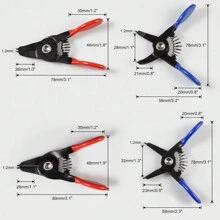 4入組小型搭扣鉗子套裝,3"內外圓形卡環鉗,直口和45°角口,0.04"尖端擋環鉗 - 紅色 - 查看 6