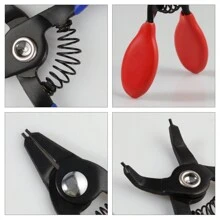 4入組小型搭扣鉗子套裝,3"內外圓形卡環鉗,直口和45°角口,0.04"尖端擋環鉗 - 紅色 - 查看 4