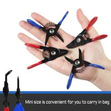 4入組小型搭扣鉗子套裝,3"內外圓形卡環鉗,直口和45°角口,0.04"尖端擋環鉗 - 紅色 - 查看 5