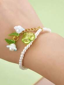 100Pcs Green Acrylic Leaf Beads Charms Transparent Maple Tree Leaves Pendants Cute Green Leaf Beads Caps For Jewelry Making Necklace Earring - Green - View 3