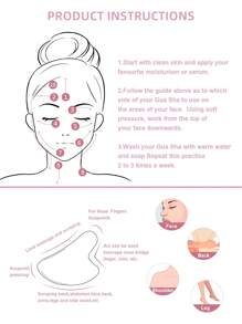 1 件可爱迷你白玉刮痧板天然玉石按摩刮痧板按摩放松工具亚洲美容秘诀面部工具缓解紧张减少浮肿美容护肤工具 - 白色 - 查看 9