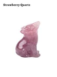 1個天然石狼雕刻治療雕像靈氣寶石工藝品,家居桌面裝飾禮物