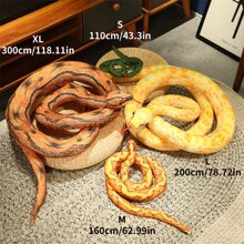 模擬蛇填充動物蛇毛絨玩具大號逼真蛇毛絨填充動物眼鏡蛇毛絨玩具野生動物禮物惡作劇道具-黃色 - 黃色 - 查看 8