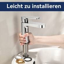 Washbasin Tap, Brass Bathroom Mixer Tap, Hot And Cold Water, Removable Bubbler - 銀色 - 查看 7