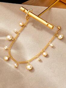 1入精緻閃亮甜美酷感珍珠鼻鍊,適用於派對、夜店或外出穿搭 - 彩色 - 查看 4