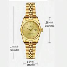 Của phụ nữ Đồng hồ Giường đôi Vàng Năm Hạt Không thấm nước Cao-kết thúc Kinh doanh sang trọng Thời trang Thanh lịch Thép Dây đeo Thạch anh Đồng hồ đeo tay - Vàng - Xem 9