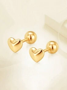 1pair Fashionable Simple And Exquisite Elegant Double-Sided Wear Design Heart-Shaped Basic Texture Earrings, Sweet And Elegant Style For Summer Festivals, Weddings, Parties, Daily Wear, Clothing Matching Silver Earrings With A Touch Of Luxury To Gift Your Loved Ones, Friends Or Couple, Or To Just Wear On Your Own