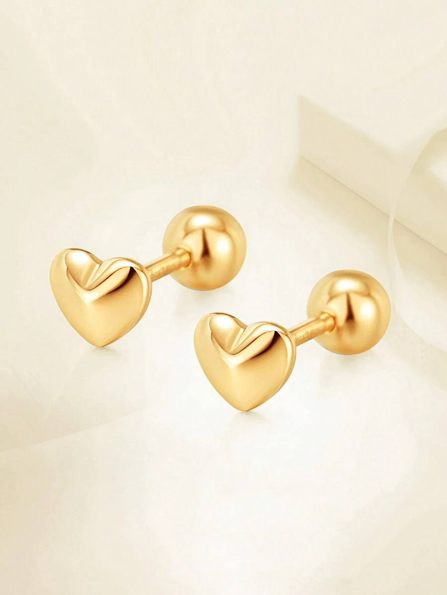 1pair Fashionable Simple And Exquisite Elegant Double-Sided Wear Design Heart-Shaped Basic Texture Earrings, Sweet And Elegant Style For Summer Festivals, Weddings, Parties, Daily Wear, Clothing Matching Silver Earrings With A Touch Of Luxury To Gift Your Loved Ones, Friends Or Couple, Or To Just Wear On Your Own
