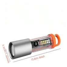 1 Pc Flashlight  High Lumens,Bright, Zoomable, Waterproof, Powerful, Emergency Tactical A100 LED Flashlights For Home And 8 Modes, Flashlight For Camping Gear,Hiking,Walking  Small Gifts Below $10 - Orange - View 2